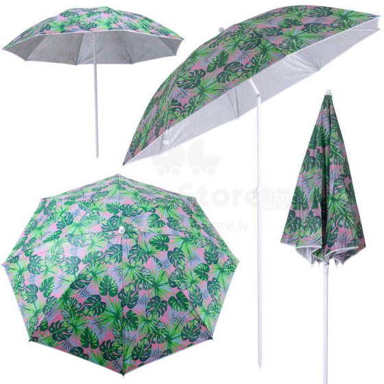 Ikonka Art.KX4983_1 Pludmales dārza lietussargs regulējams 150cm salauztas lapas