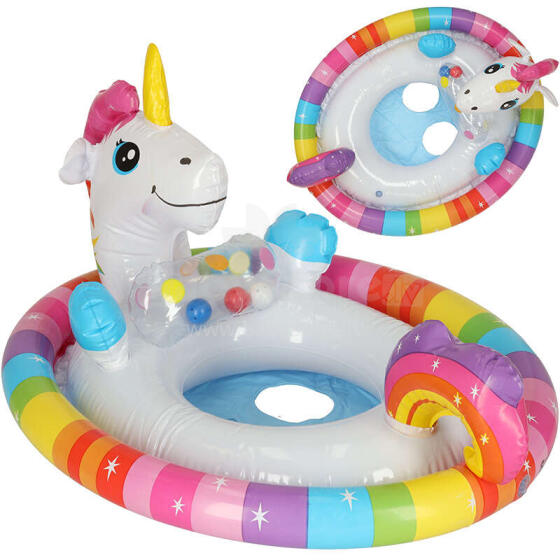 Ikonka Art.KX4958 INTEX 59570 children's swimming pontoon unicorn wheel