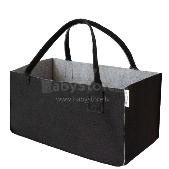 Ikonka Art.KX4938 Veltinio krepšys pirkinių krepšys medžio anglis batų organizatorius juodas
