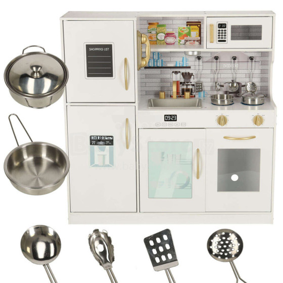 Ikonka Art.KX4934 Koka virtuve bērniem ar ledusskapi