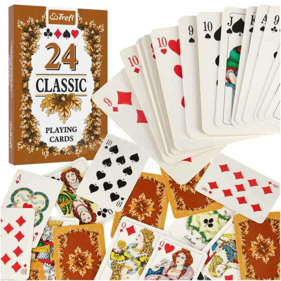 Ikonka Art.KX4754 MUDUKO Trefl žaidimo kortos Classic 24 vnt. lapų žaidimas Pana.