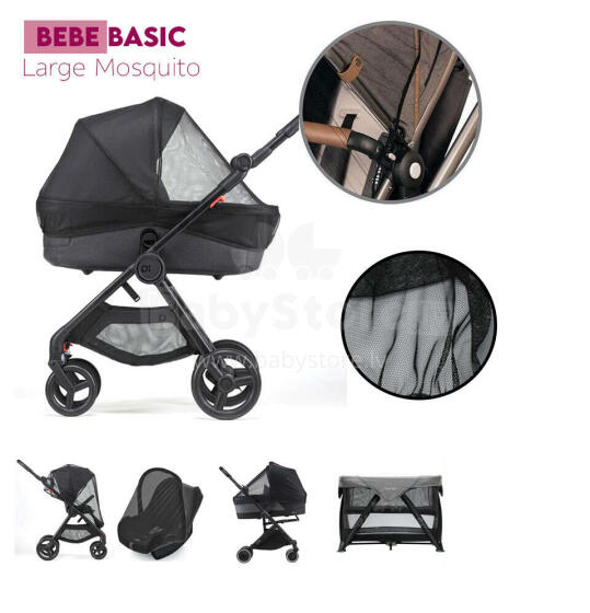 Bebe Basic ™ Mosquito Net Art.KX7851 _1 Kėdutės elastinis tinklelis nuo uodų 140 cm