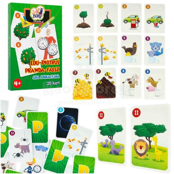 Ikonka Art.KX4752_1 MUDUKO Game Edu Peter True or False Žaidimo kortelės 4+
