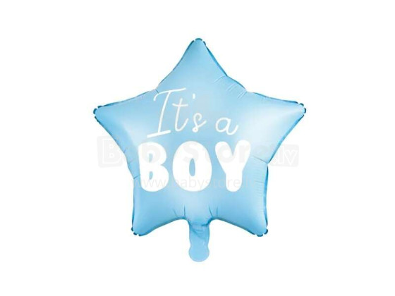 Ikonka Art.KX4570 "Tas ir zēns" folijas balons zilā krāsā 48cm bērnu ballītei zilā krāsā