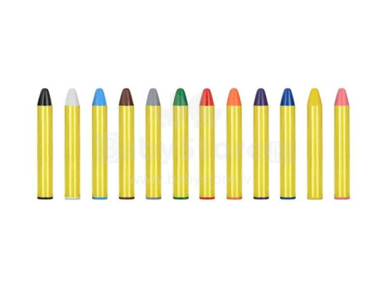 Ikonka Art.KX4562 Veido tapybos pieštukai 12 spalvų
