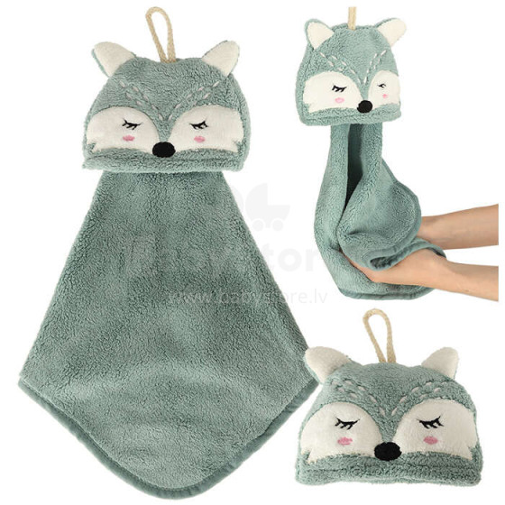 Ikonka Art.KX4527_2 Children's hand towel for kindergarten 42x25cm blue fox
