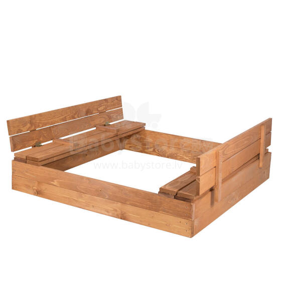 Ikonka Art.KX4494 Closable impregnated wooden sandbox 150x150cm