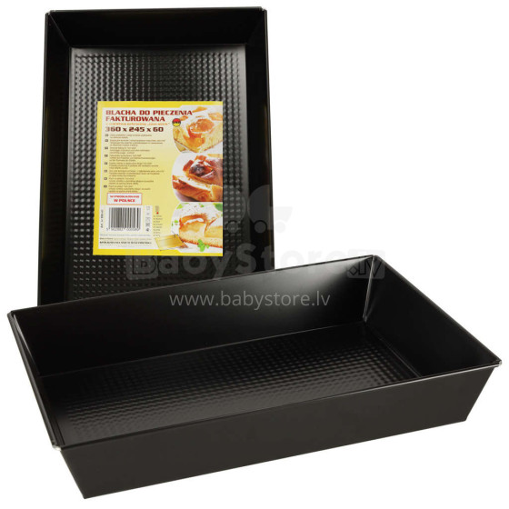Ikonka Art.KX4465 Textured baking tray for baked goods 36cm x 24.5cm x 60cm black
