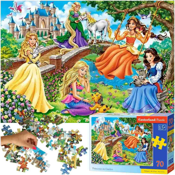 Ikonka Art.KX4371 CASTORLAND Puzzle 70 gabaliņi Princeses dārzā - Princeses dārzā 5+