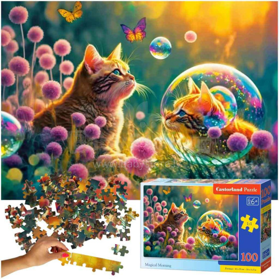 Ikonka Art.KX4369 CASTORLAND Puzzle 100 pieces Magical Morning - Cat 6+
