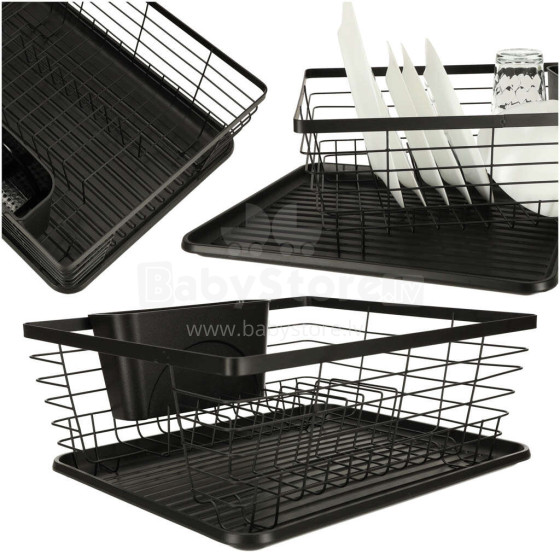 Ikonka Art.KX4347 Dish drainer cutlery tray black