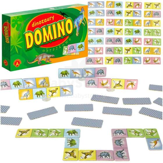 Ikonka Art.KX4165 ALEXANDER dinozaurų domino edukacinis žaidimas 4+