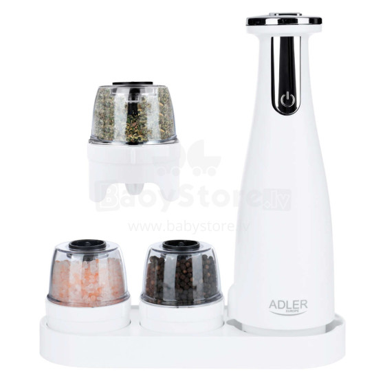 Ikonka Art.KX4053 Adler AD 4449w Set of 3 spice grinders pepper mill salt shaker pepper shaker electric USB -C 1500 mAh