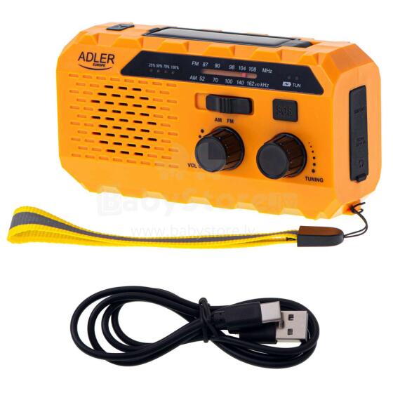 Ikonka Art.KX4036 Adler AD 1197 Portable solar crank tourist radio camping 3 ways to charge torch torch SOS signal 1200mAh