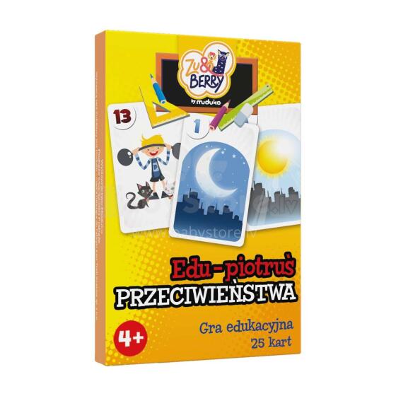 Ikonka Art.KX4752 MUDUKO Game Edu Peter priešingybių žaidimo kortelės 4+