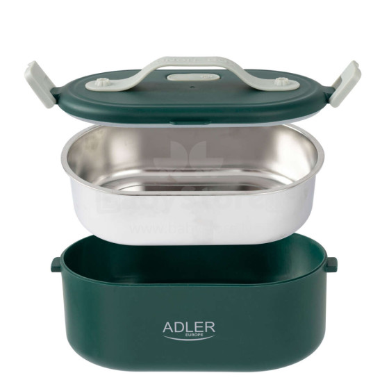 Ikonka Art.KX4124 Adler AD 4505 green Food container heated lunch box set container separator spoon 0.8L 55W