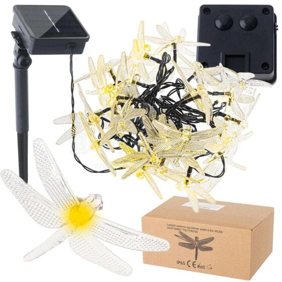 Ikonka Art.KX4968 Saulės Dragonfly sodo žibintai 6,5 m 30LED šiltai balta