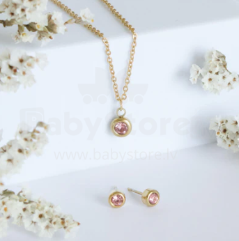 La bebe™ Jewelery Set Pink Nerūsējišā tērauda komplekts auskari un kaklarota