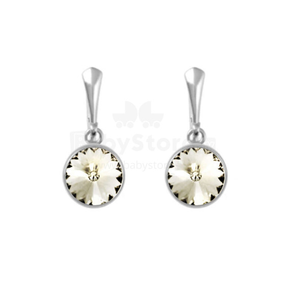 La bebe™ Jewelry Natural Stone earrings Auskari sudraba 925 ar 8 mm kristālu