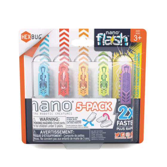 HEXBUG Interaktyvios šviečiančios nano figūrėlės, 5 vnt.