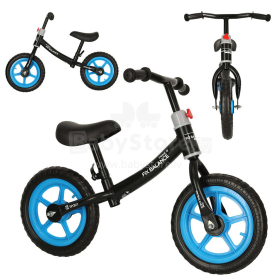 Ikonka Art.KX4544 Triratis Fix Balance krosinis dviratis juodos ir mėlynos spalvos