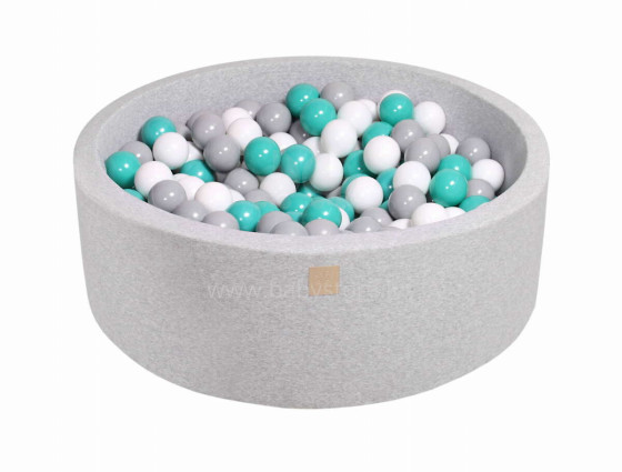 Meow Color Round Art.1038546 Light Grey  Sauss baseins ar bumbiņām(200gab.)
