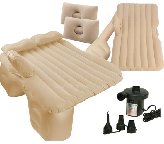 Ikonka Art.KX7579_1 Car bed mattress inflatable + pump beige