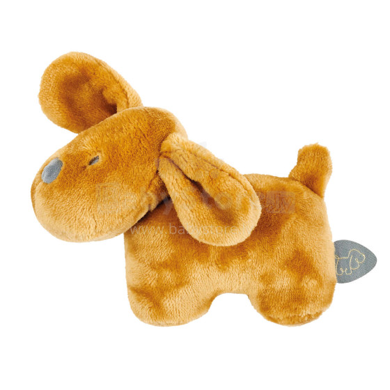 NATTOU Plīša rotaļlieta-grabulis Suns, 15 cm, karamele