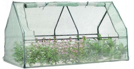 Ikonka Art.KX3844 Greenhouse garden vegetable tunnel foil with netting planter 180 x 92 x 90 cm