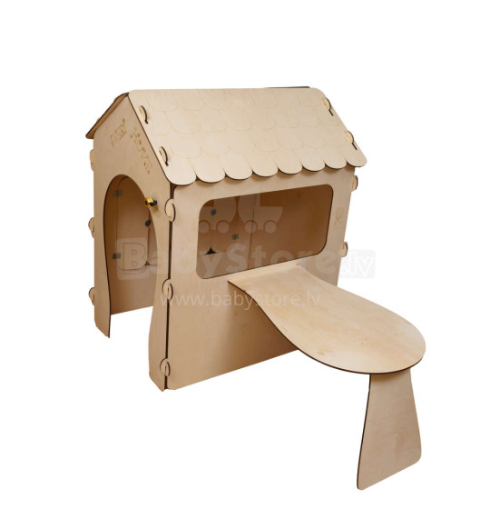 Ikonka Art.KX3831 Wooden children's house with blackboard and table