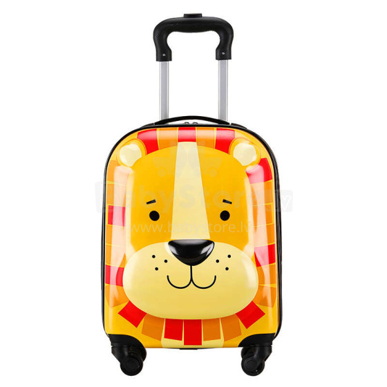 Ikonka Art.KX3963 Vaikiškas kelioninis lagaminas ant ratukų liūtas