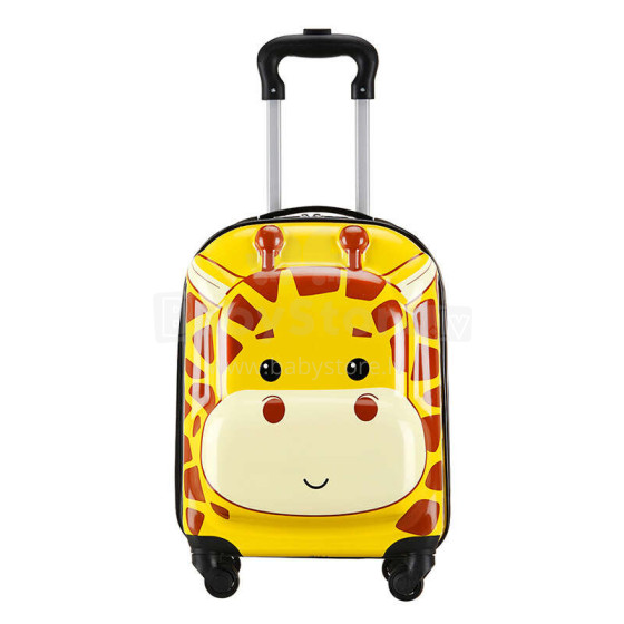 Ikonka Art.KX3963_2 Vaikiškas kelioninis lagaminas ant ratukų su žirafa