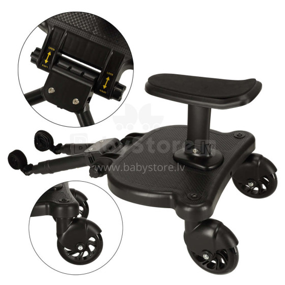 Ikonka Art.KX3967 Vaikiško vežimėlio pratęsimas su kūdikio sėdyne juodas