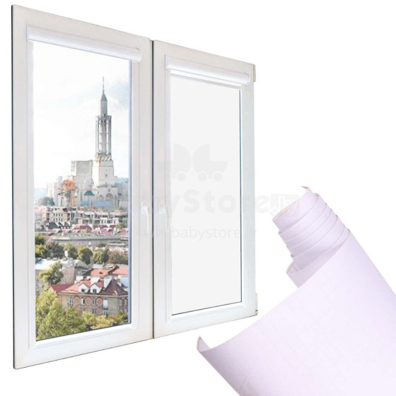 Ikonka Art.KX5511 Lipnios langų plėvelės ritinys matinis pieno spalvos 1,22x50 m
