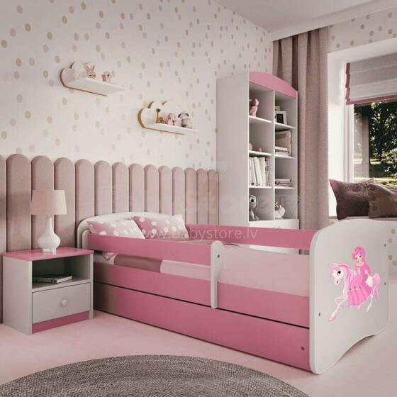 Bed babydreams pink princess on horse with drawer with mattress 140/70