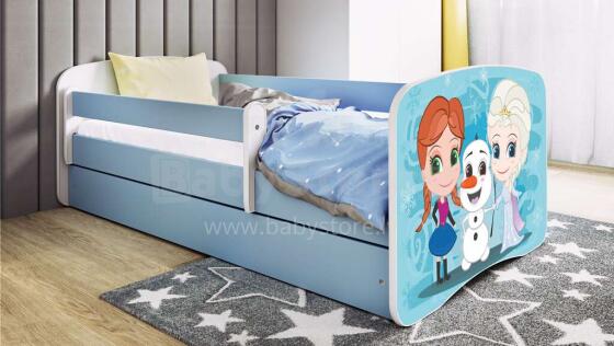 Bed babydreams blue frozen land with drawer with non-flammable mattress 180/80
