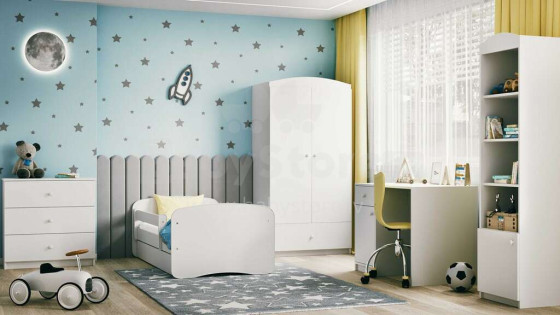 Babydreams white bed, without a pattern, without a drawer, latex mattress 160/80