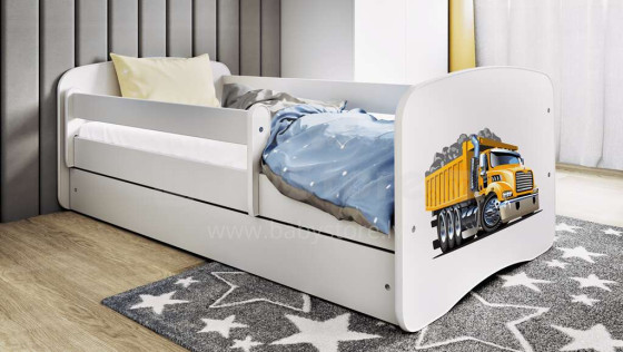 Bed babydreams white truck with drawer with non-flammable mattress 180/80