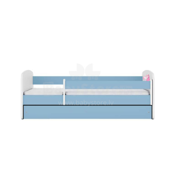 Bed babydreams blue princess horse with drawer with non-flammable mattress 160/80