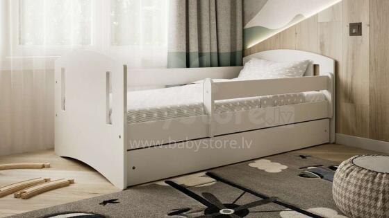Bed classic 2 white with drawer with non-flammable mattress 160/80