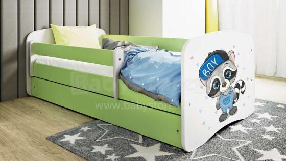 Bed babydreams green raccoon with drawer without mattress 160/80