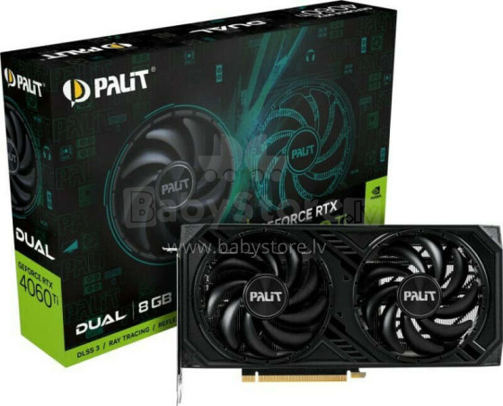 Видеокарта Palit GeForce RTX 4060 Ti Dual 8 ГБ GDDR6 (NE6406T019P1-1060D)