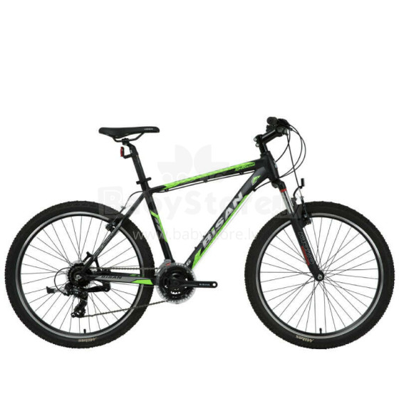 Мужской горный велосипед Bisan 26 MTX7050 VB (PR10010449) Черный/зеленый (Размер колеса: 26 размер рамы: S)