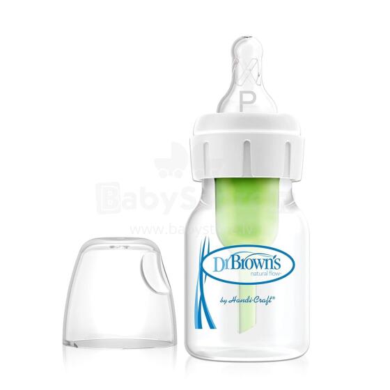 Dr. Brown’s Natural Flow® Options+™ PP Narrow Art.SB2100 Buteliukas neišnešiotiems ir naujagimiams su žinduku, 60 ml