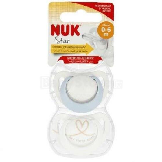 8981 STAR SILICONE pacifier 0-6 2PCS/BOX 539470, 730691
