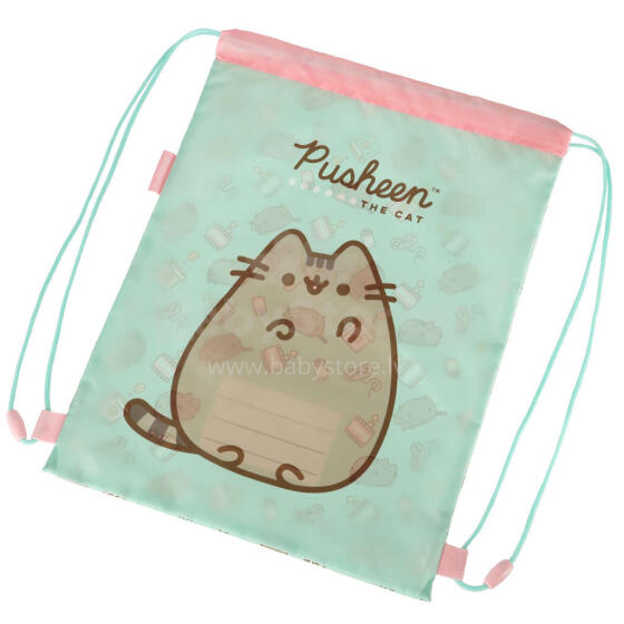 Ikonka Art.KX3766_2 Pusheen Mint vaikiškų batų krepšys