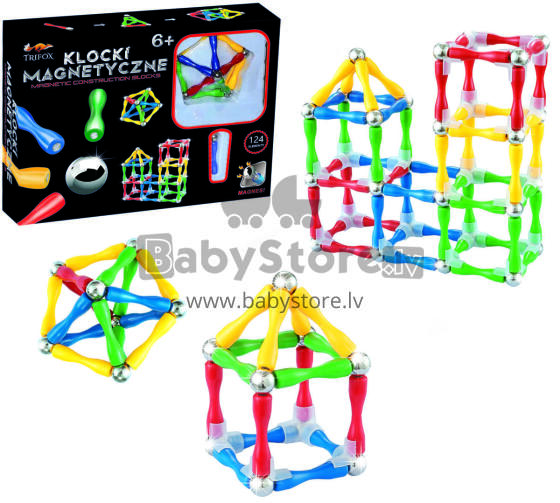 MAGNETINĖS PAGALVĖLĖS 124 ELEMENTAI