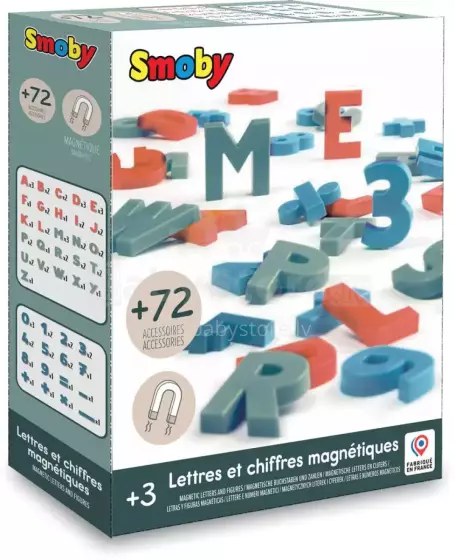 Smoby Magnetic Letters & Numbers Art.430108S Magnetinės raidės 72 vnt.