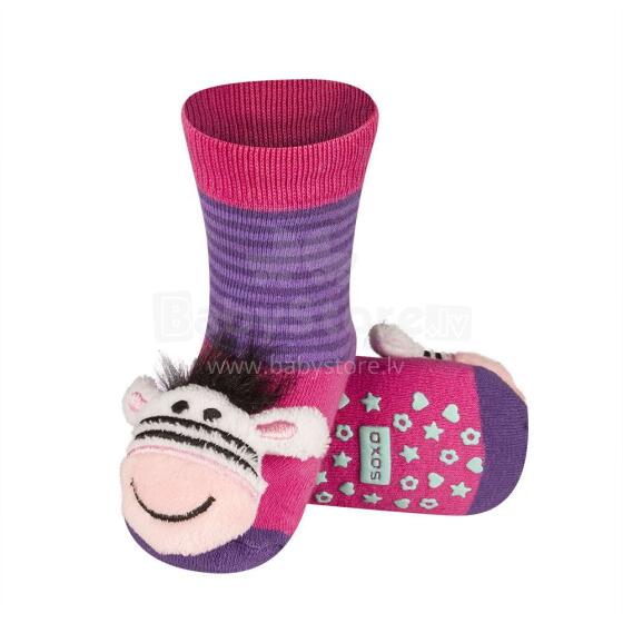 SOXO Baby Art.72817 - 1 „AntiSlip ABS“ kojinės stilingoms 3D programoms ir 0-24 m barškučiams