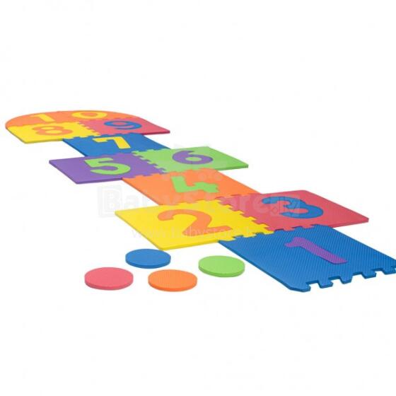 Bebe Basic Puzzle Art.180066 Daugiafunkcinis dėlionės kilimėlis su skaičiais ir formomis, 10 detalių